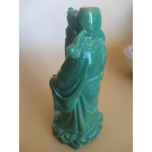 Green Chinese God Figurine Lu - Represents prosperity, success 4.5" - Picture 4 of 12